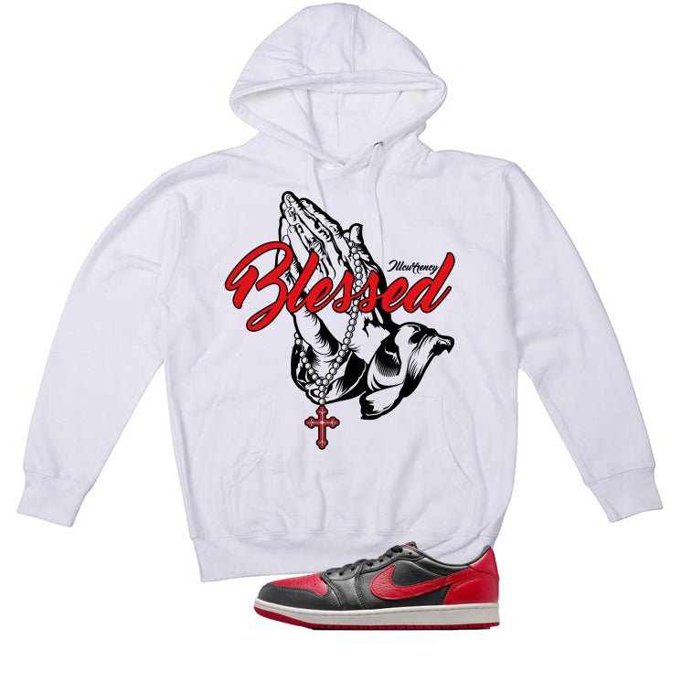 Air Jordan 1 Low OG Banned Matching T-Shirt, Sweatshirts & Hoodies White T-Shirt (Blessed)| illcurrency