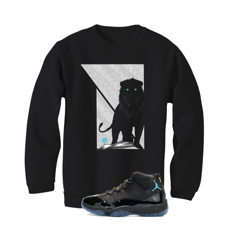 Air Jordan 11 Gamma Blue Matching T-Shirt, Sweatshirts & Hoodies Black T-Shirt (Lion)| illcurrency