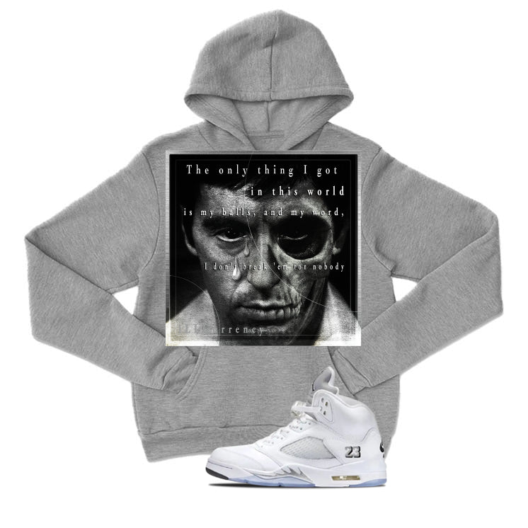 Air Jordan 5 OG White Metallic Matching T-Shirt, Sweatshirts & Hoodies Grey T-Shirt (Only Thing I Got)| illcurrency