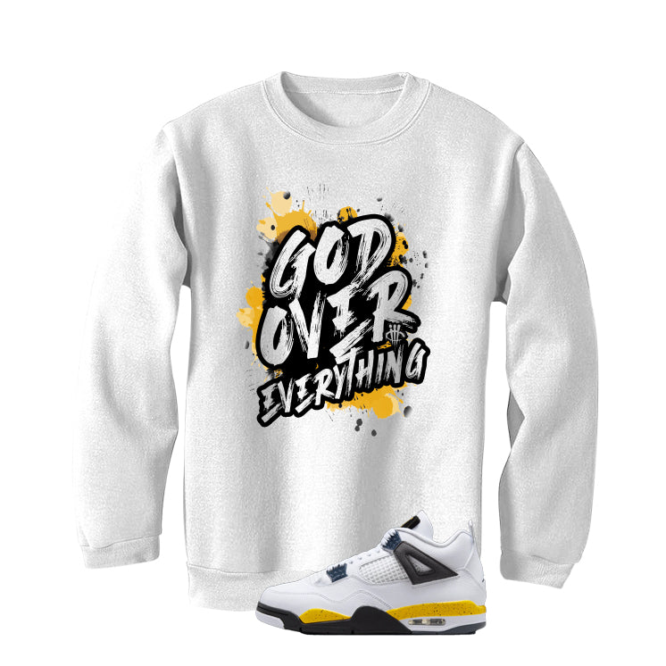 Air Jordan 4 Tour Yellow Matching T-Shirt White T-Shirt (God Over Everything)| illcurrency
