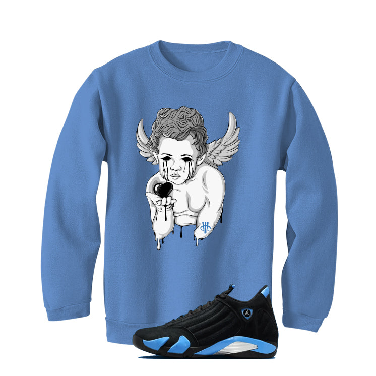 Air Jordan 14 University Blue Matching T-Shirt, Sweatshirts & Hoodies Carolina Blue T-Shirt (Dark Angel)| illcurrency