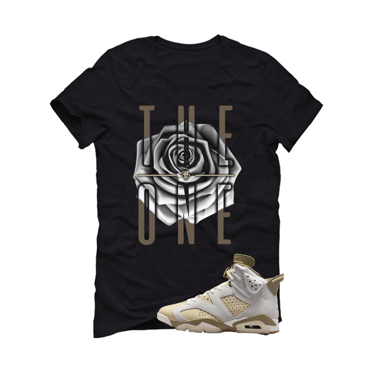 Air Jordan 6 Sail/Neutral Olive Matching T-Shirt, Sweatshirts & Hoodies Black T-Shirt (The One)| illcurrency