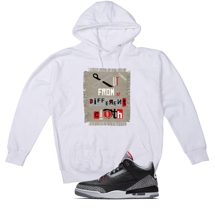 Air Jordan 3 Black Cement White T-Shirt (Cut from a different cloth)| illcurrency