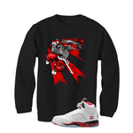 Air Jordan 5 Fire Red Black Tongue Black T-Shirt (Bugs)| illcurrency