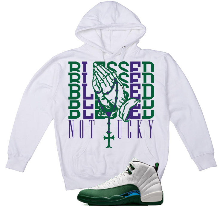 Air Jordan 12 Bucks Matching T-Shirt Blessed not lucky