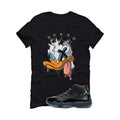 Air Jordan 11 Gamma Blue Matching T-Shirt, Sweatshirts & Hoodies Black T-Shirt (Ducked)| illcurrency