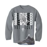 Air Jordan 5 Wolf Grey Matching T-Shirt, Sweatshirts & Hoodies Grey T-Shirt (Blessed not lucky)| illcurrency