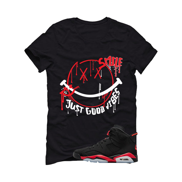 Air Jordan 6 Reverse Infrared Matching T-Shirt, Sweatshirts & Hoodies Black T-Shirt (Smile)| illcurrency