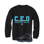 Air Jordan 11 Gamma Blue Matching T-Shirt, Sweatshirts & Hoodies Black T-Shirt (Ceo)| illcurrency