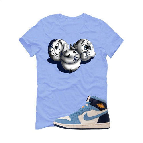 Air Jordan 1 High OG WMNS First in Flight Carolina Blue T-Shirt (SEE NO EVIL)| illcurrency