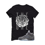 Air Jordan 5 Wolf Grey Matching T-Shirt, Sweatshirts & Hoodies Black T-Shirt (The One)| illcurrency