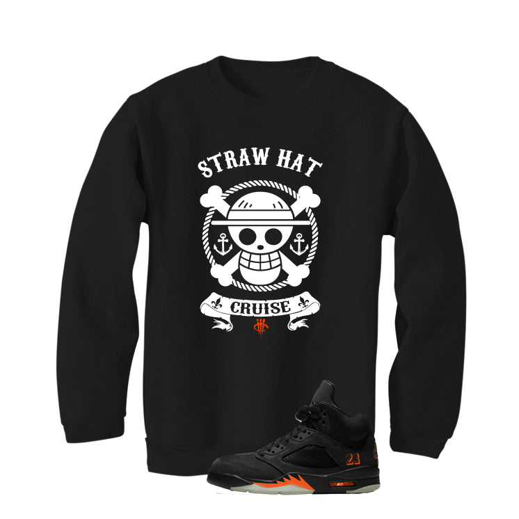 Air Jordan 5 Halloween Matching T-Shirt Straw Hat Cruise