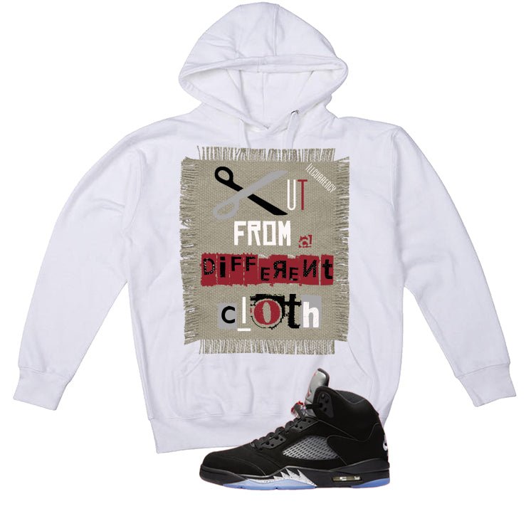 Air Jordan 5 Black Metallic Reimagined White T-Shirt (Cut from a different cloth)| illcurrency
