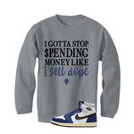 Air Jordan 1 Rare Air Deep Royal Blue Grey T-Shirt (Gotta Stop Spending Money)| illcurrency
