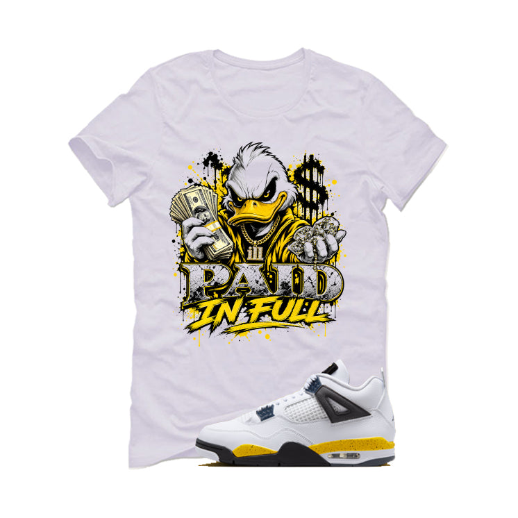 Air Jordan 4 Tour Yellow Matching T-Shirt Paid in Full