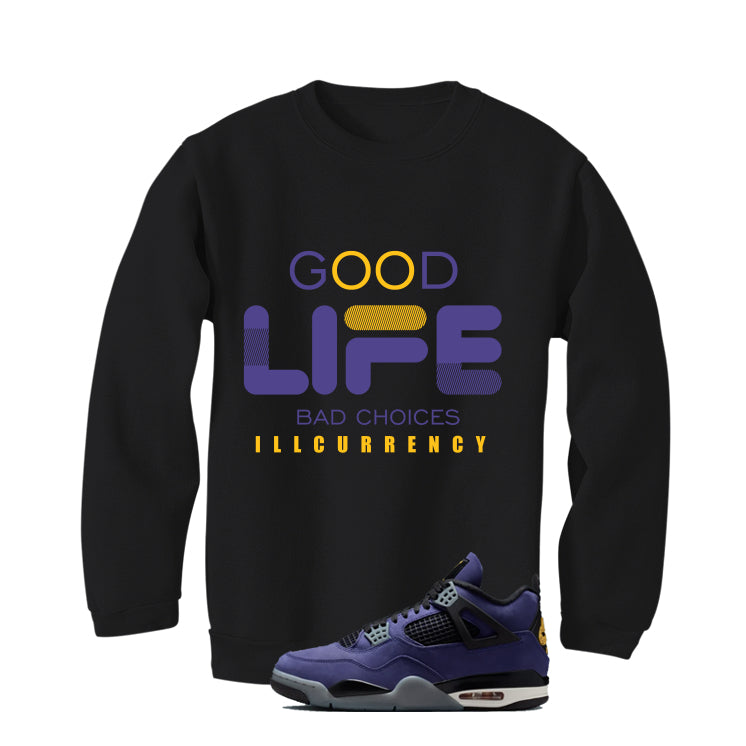 Air Jordan 4 OG Lakers Matching T-Shirt, Sweatshirts & Hoodies Black T-Shirt (Bad Choices)| illcurrency