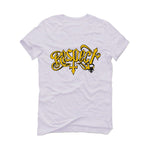 Air Jordan 1 High OG “Yellow Ochre” | illcurrency White T-Shirt (respect)