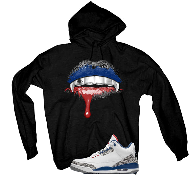 Air Jordan 3 True Blue Matching T-Shirt Black T-Shirt (Lips)| illcurrency