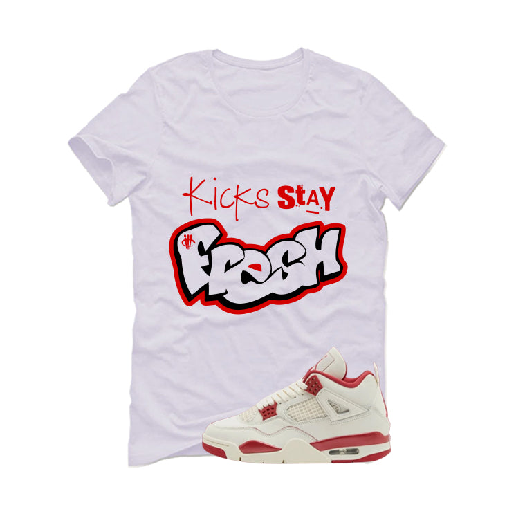 Air Jordan 4 Valentine’s Day (Sierra Red) Matching T-Shirt, Sweatshirts & Hoodies White T-Shirt (Kicks stay fresh)| illcurrency
