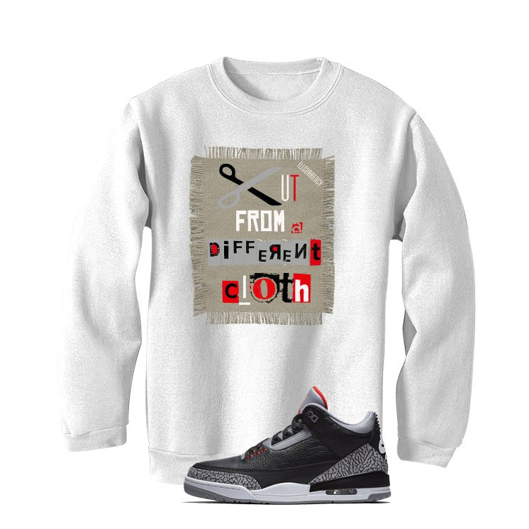 Air Jordan 3 Black Cement White T-Shirt (Cut from a different cloth)| illcurrency