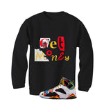 Air Jordan 7 Miro Matching T-Shirt Black T-Shirt (Get Money)| illcurrency