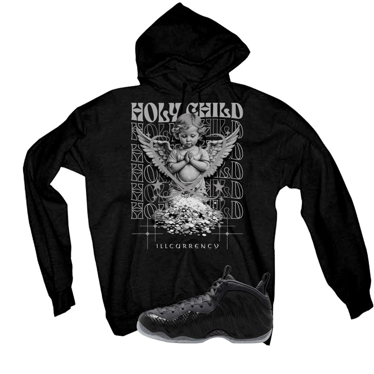 NIKE FOAMPOSITE ONE CARBON FIBER Matching T-Shirt, Sweatshirts & Hoodies Black T-Shirt (Holy Child)| illcurrency