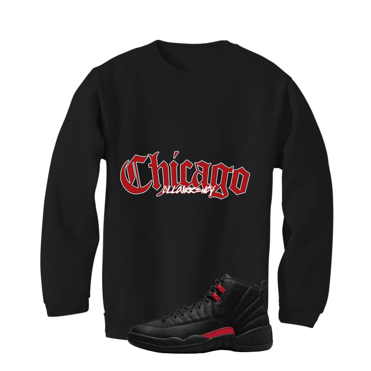 Air Jordan 12 Bloodline Matching T-Shirt, Sweatshirts, & Hoodies Black T-Shirt (Chicago)| illcurrency