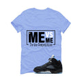 Air Jordan 5 Black/University Blue Matching T-Shirt Carolina Blue T-Shirt (Me Vs Me)| illcurrency