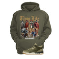 Air Jordan 3 Family Affair Matching T-Shirt, Sweatshirts & Hoodies Military Green T-Shirt (Thug Life Halloween)