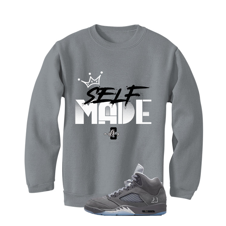 Air Jordan 5 Wolf Grey Matching T-Shirt, Sweatshirts & Hoodies Grey T-Shirt (Self Made)| illcurrency
