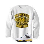 Air Jordan 4 Tour Yellow Matching T-Shirt The Love is fake