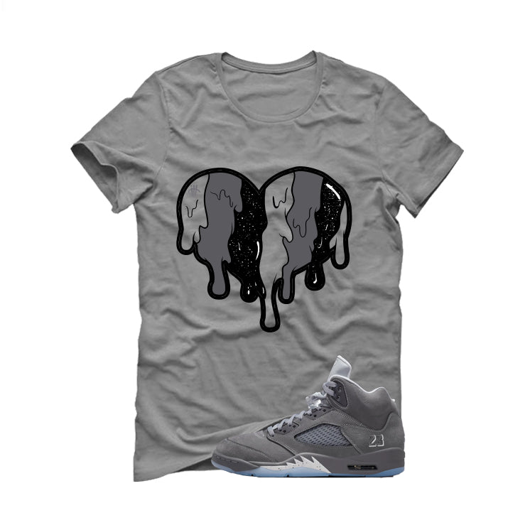 Air Jordan 5 Wolf Grey Matching T-Shirt, Sweatshirts & Hoodies Grey T-Shirt (Heart)| illcurrency