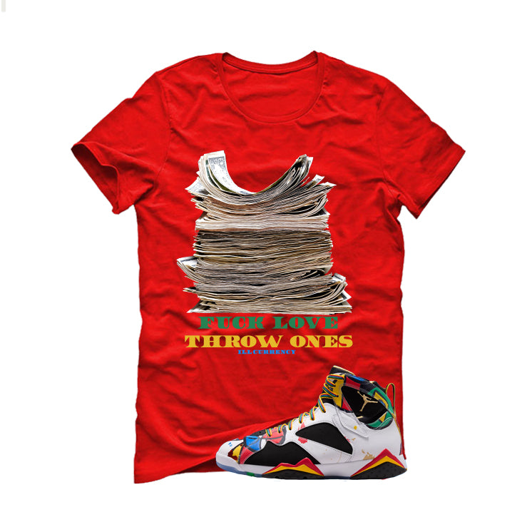 Air Jordan 7 Miro Matching T-Shirt Red T-Shirt (Fck Love)| illcurrency