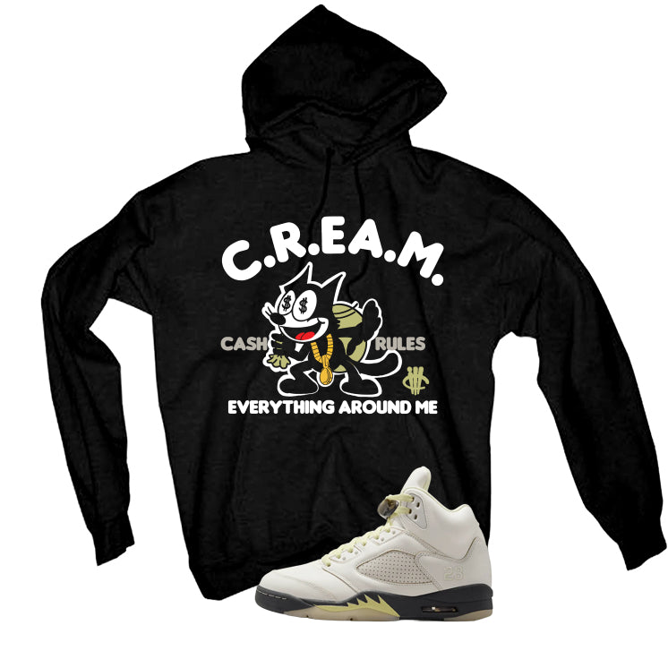 Air Jordan 5 WMNS Luminous Green Black T-Shirt (Cream)| illcurrency