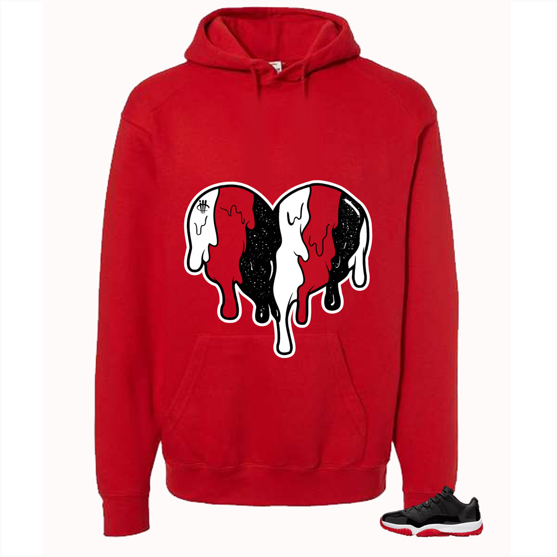 Air Jordan 11 Low Bred Red T-Shirt (Heart)| illcurrency