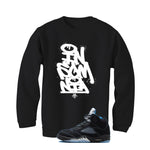 Air Jordan 5 Black/University Blue Matching T-Shirt Black T-Shirt (Insomnia)| illcurrency