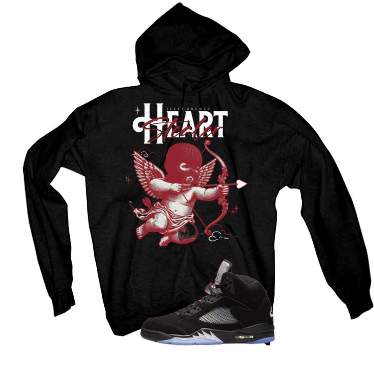 Air Jordan 5 Black Metallic Reimagined Black T-Shirt (Heart Stealer)| illcurrency