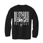 Air Jordan 4 Black Cat Matching T-Shirt, Sweatshirts & Hoodies Black T-Shirt (Blessed not lucky)| illcurrency