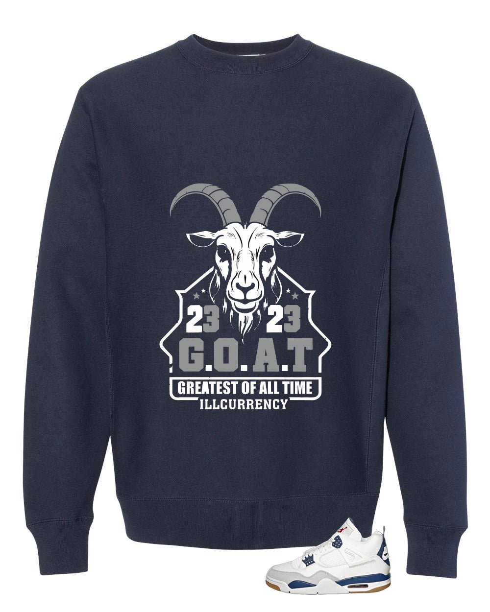 Nike SB x Air Jordan 4 Navy Navy Blue T-Shirt (GOAT 23)| illcurrency