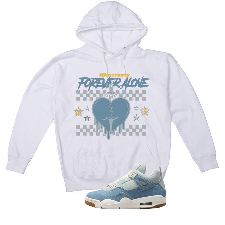 Air Jordan 4 Denim Worn Blue White T-Shirt (Forever Alone)| illcurrency