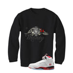 Air Jordan 5 Fire Red Black Tongue Black T-Shirt (Time Is Money)| illcurrency