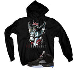 Air Jordan 5 Black Metallic Reimagined Black T-Shirt (Graffiti Angel)| illcurrency