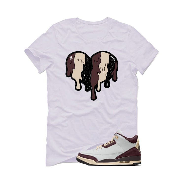 A Ma Maniere x Air Jordan 3 Burgundy Crush White T-Shirt (Heart)| illcurrency