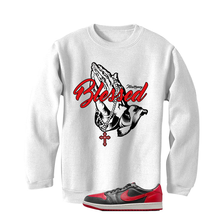 Air Jordan 1 Low OG Banned Matching T-Shirt, Sweatshirts & Hoodies White T-Shirt (Blessed)| illcurrency