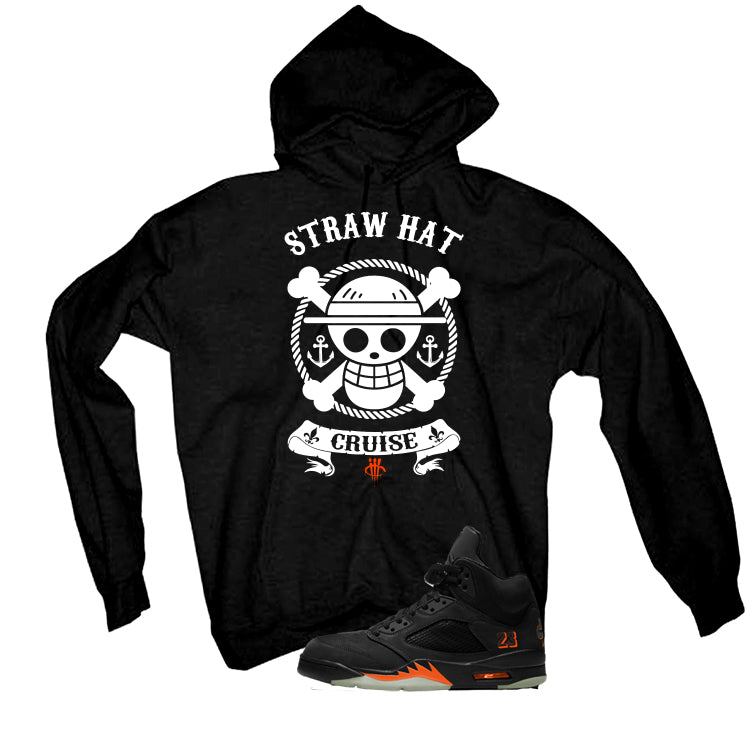 Air Jordan 5 Halloween Matching T-Shirt Straw Hat Cruise