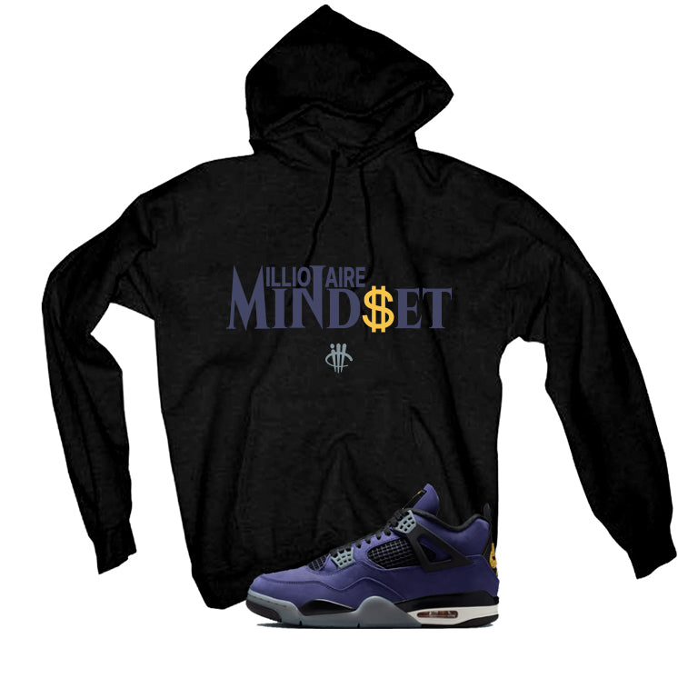 Air Jordan 4 OG Lakers Matching T-Shirt, Sweatshirts & Hoodies Black T-Shirt (Millionaire Mindset)| illcurrency
