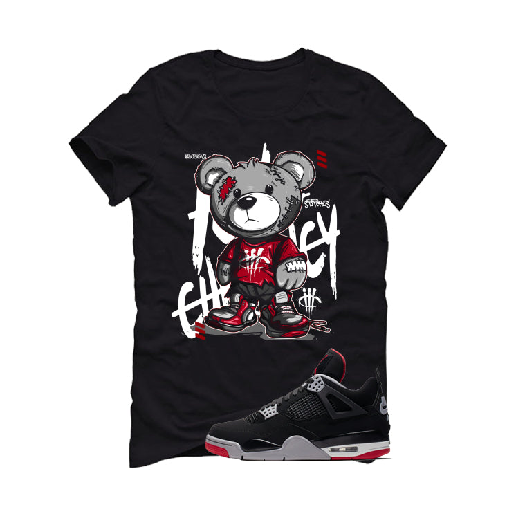 Air Jordan 4 Bred Matching T-Shirt Black T-Shirt (Stitchez)| illcurrency