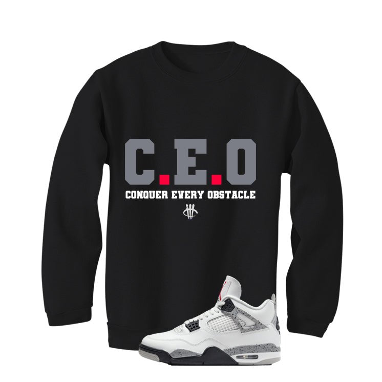 Air Jordan 4 White Cement Black T-Shirt (CEO)| illcurrency
