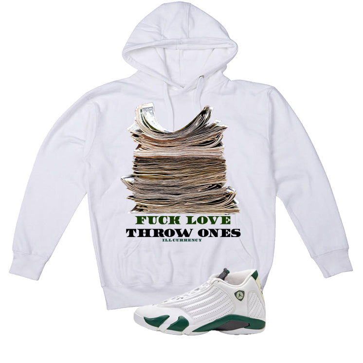 Air Jordan 14 Forest Green Matching T-Shirt Fck Love