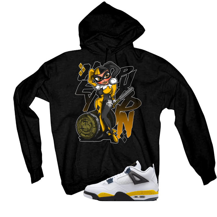 Air Jordan 4 Tour Yellow Matching T-Shirt Black T-Shirt (Hey Puddin!!)| illcurrency